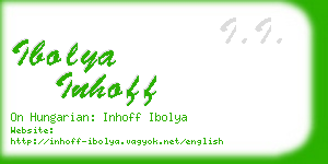 ibolya inhoff business card